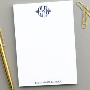 Personalisierter Notizblock, Monogramm Notizblock Kundengebundener Notizblock Personalisierte Geschenke, Monogramm Stationäres Kundenspezifisches Briefpapier