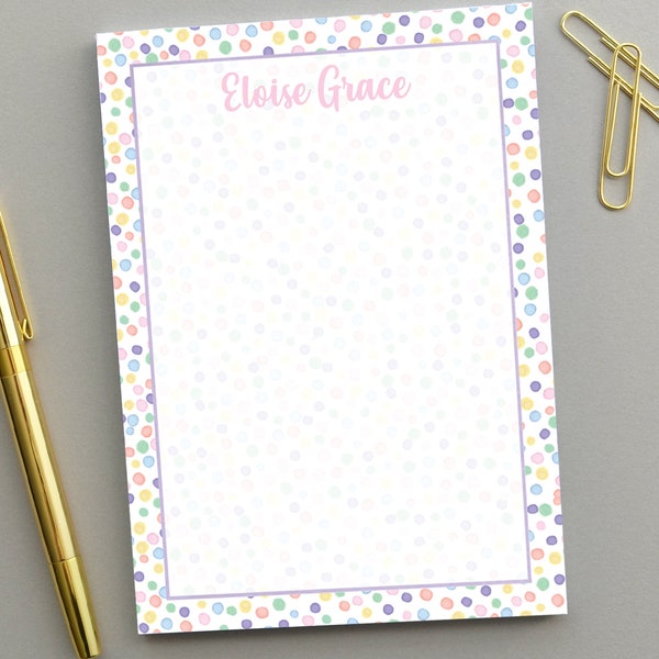 Girls Personalized Notepad, Personalized Kids Notepad, Girls Stationary Personalized Stationary, Rainbow Stationary, Girls Notepad