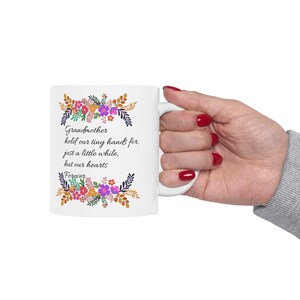 Floral Grandmother Personalization Mug, Custom Grandma Gift, Flower Pattern Ceramic Cup, Mother&#39;s Day Present, Birthday Tea Coffee Mug,