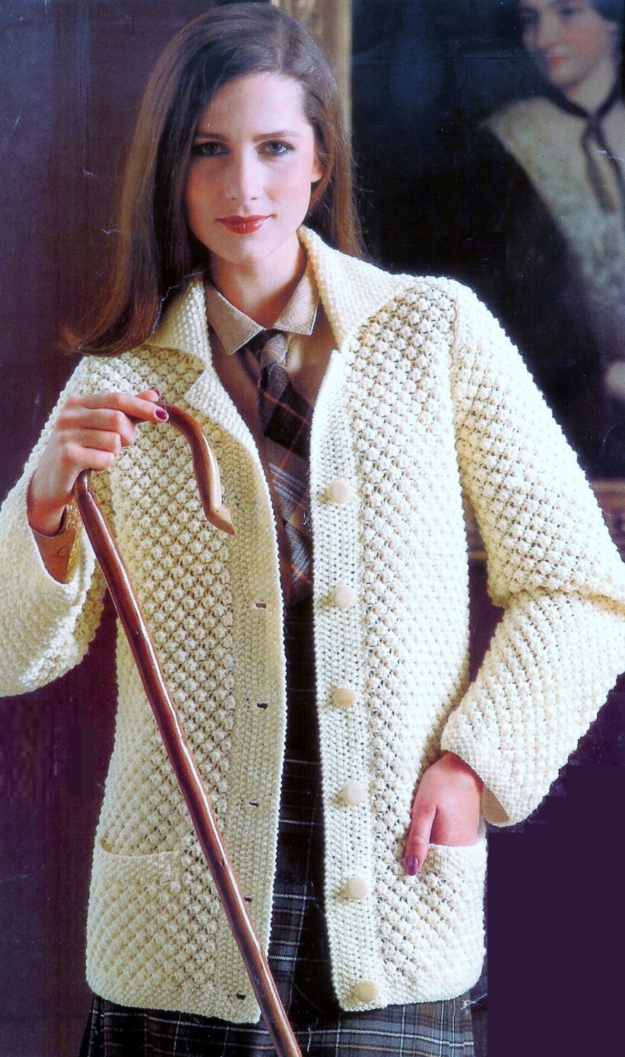 Ladies Aran Fishermans Sweater / Jacket for sizes 32 38 Etsy