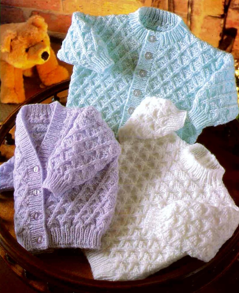 Baby Jacket Vneck Cardigan and Jumper in DK 8 Ply Yarn for Etsy