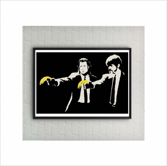 210 x 297mm Banksy Pulp Fiction Banana Home Decor Canvas Print A4 Size