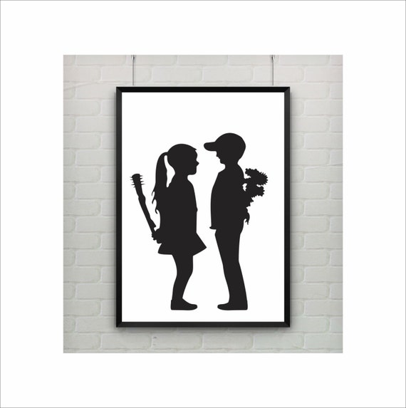 Boy Meets Girl By Banksy Print Abstract Graffiti Art Us Etsy Boy Meets Girl By Banksy Print Abstract Graffiti Art Us Etsy