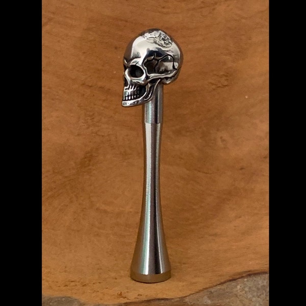 Pipe Tamper Pfeifenstopfer Skull Totenkopf Unikat Tobacco Pipe Cleaner Tool Smoking Pfeifenbesteck Edelstahl