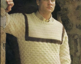 Man's Georgeous Basket Stitch Sweater