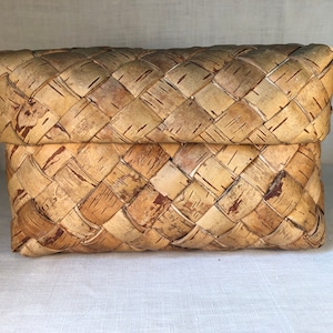 Covered Penobscot Double Birch Bark Basket Early 20th Century
