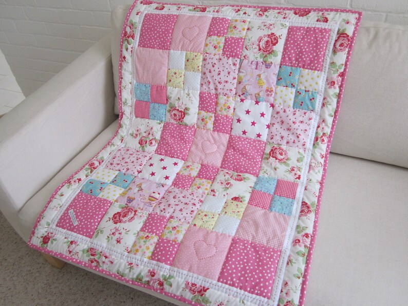 Handmade Patchwork Cot Quilt With Cup Cake Fairies Etsy