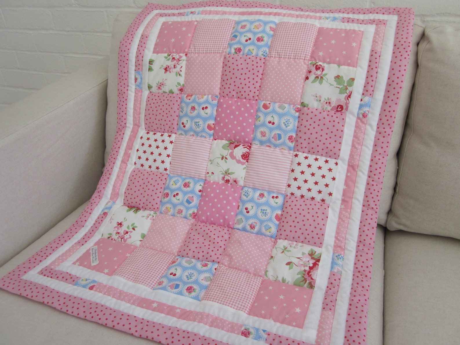 Handmade Patchwork Baby Quilt Etsy UK