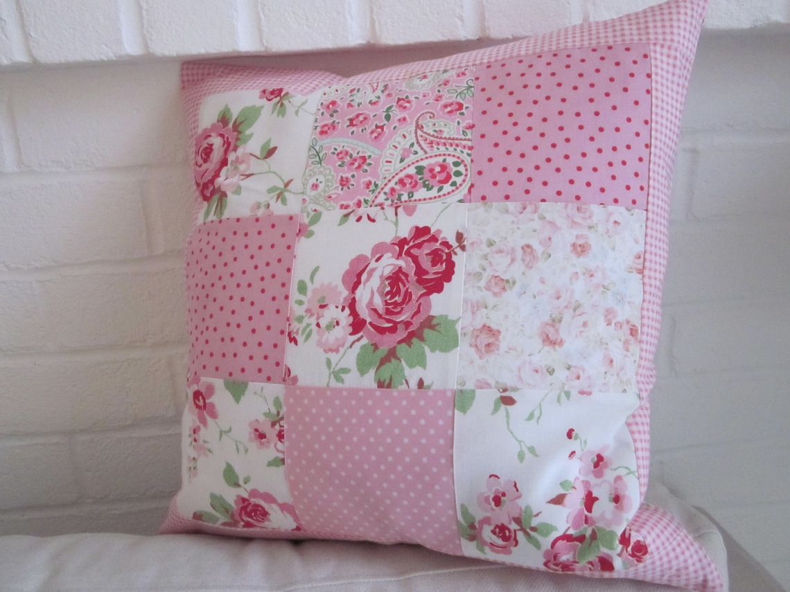 Handmade Patchwork Cushion Cover 40cm x 40cm Etsy