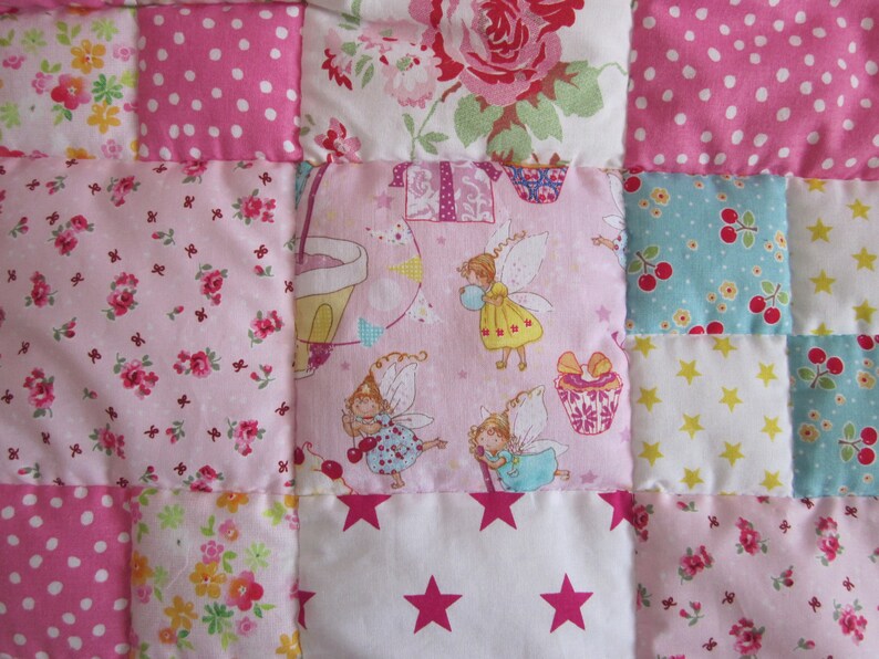 Handmade Patchwork Cot Quilt With Cup Cake Fairies Etsy