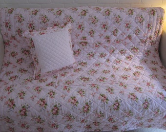 Shabby Chic patchwork eider down style bed topper  quilt   throw  comforter