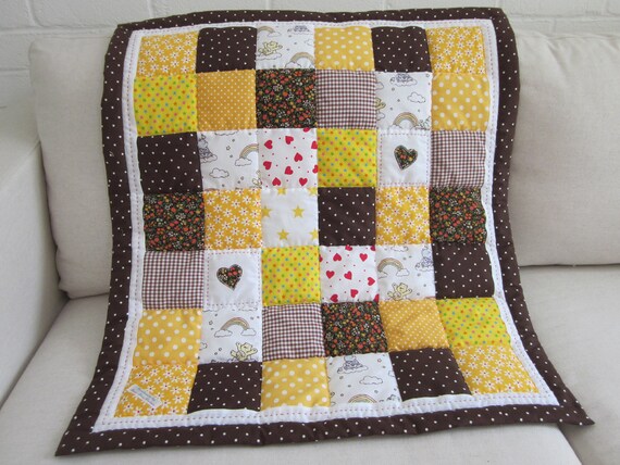 Handmade patchwork baby quilt hot sale