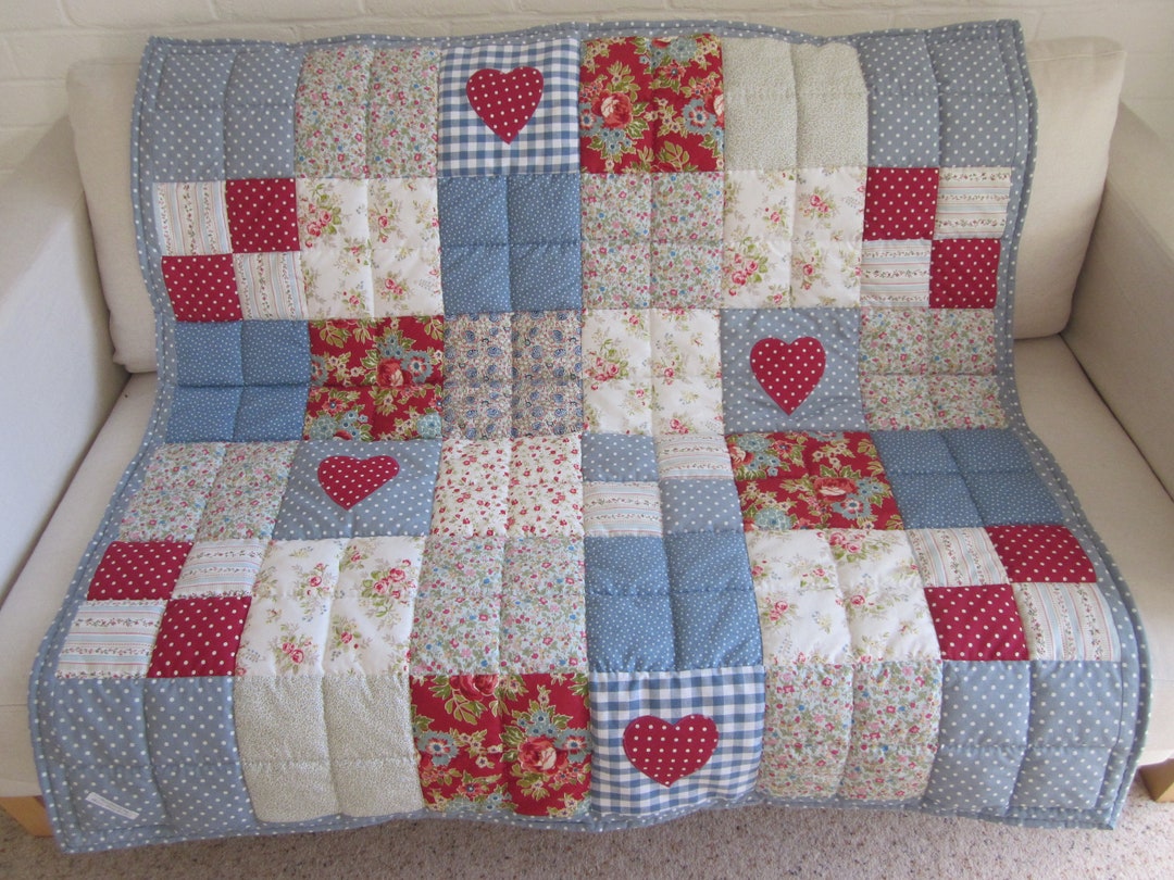 Handmade Patchwork Quilt Throw Etsy