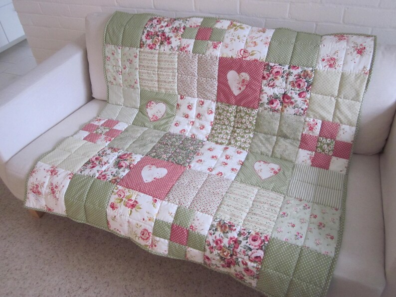 Handmade, Hand Quilted Patchwork Lap Quilt - Throw - Etsy
