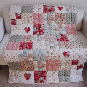 Patchwork fait main, petit lit simple matelassé à la main - Surmatelas