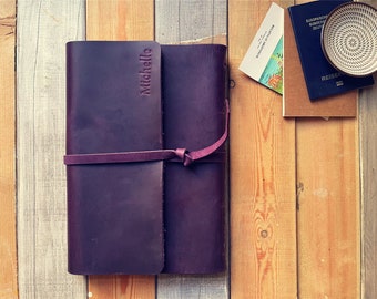 Personalized Leather Guest Book: Handmade Wedding Photo Album