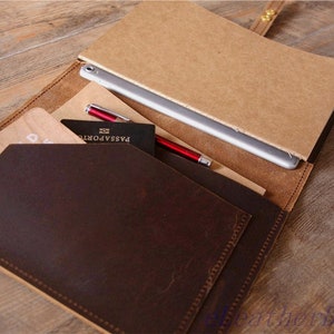 Personalized Leather Notebook Cover: Refillable Journal Portfolio
