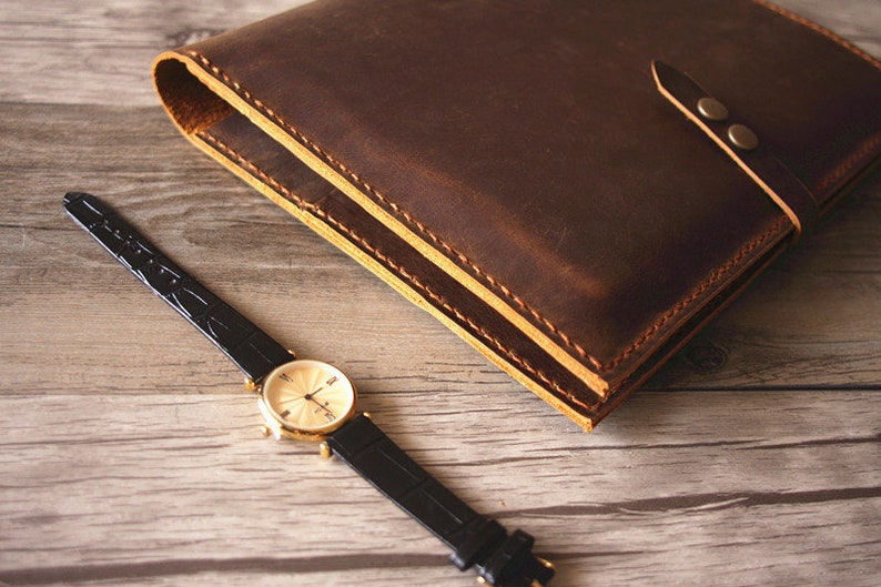 Leather Portfolio Case Personalized Padfolio A4 Mens Folder Etsy