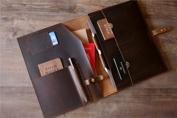 Leather Portfolio Organizer, Personalized Mens Folder Legal Pad, Document  Holder Folio Men, Women Pouch Travel Bag Notebook Cover Padfolio 