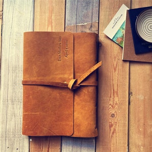 Weihnachtsgeschenke Benutzerdefinierte A5 Leder Journal Liniertes Papier, Leder Skizzenbuch Rohling, Leder Notebooks, Leder gebunden Journal Scrapbook für Männer