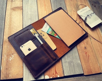Custom Leather Notebook Cover: Refillable B5 Journal, Moleskine Cover