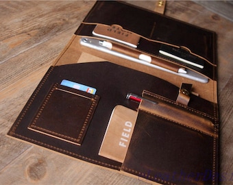 Portefeuille van vintage bruin leer: relatiegeschenk