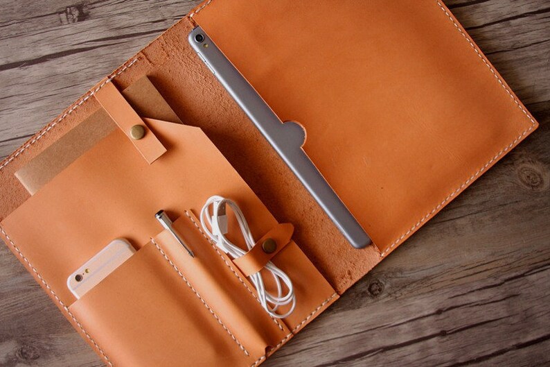 Custom Leather Portfolio Organizer Mens Folder Legal Pad Etsy