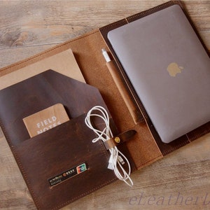 Leather MacBook Pro 15 Case, Engraved MacBook Air 13 Sleeve, Laptop ...