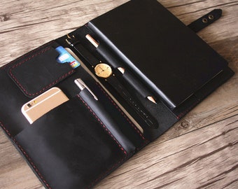 Leather iPad Portfolio with Apple Pencil Holder: Custom iPad Case