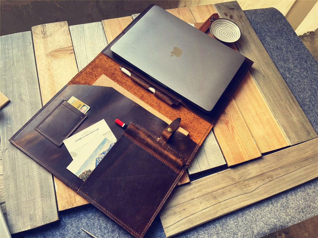 Leather Personalised Laptop Case 13 Inch 13 Inch Leather Bound Book Laptop  Case Leather MacBook Case 13