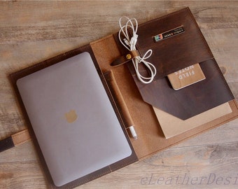 MacBook Tasche aus Leder: Personalisierte Laptoptasche aus Vollnarbenleder