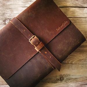 Álbum de fotos de cuero, libro de visitas de boda, álbum de recuerdos personalizado para bebés para la familia, álbum de recortes de viaje de 10 x 8 pulgadas para la escuela