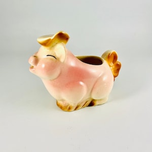 Pot à crème pour cochon en céramique vintage