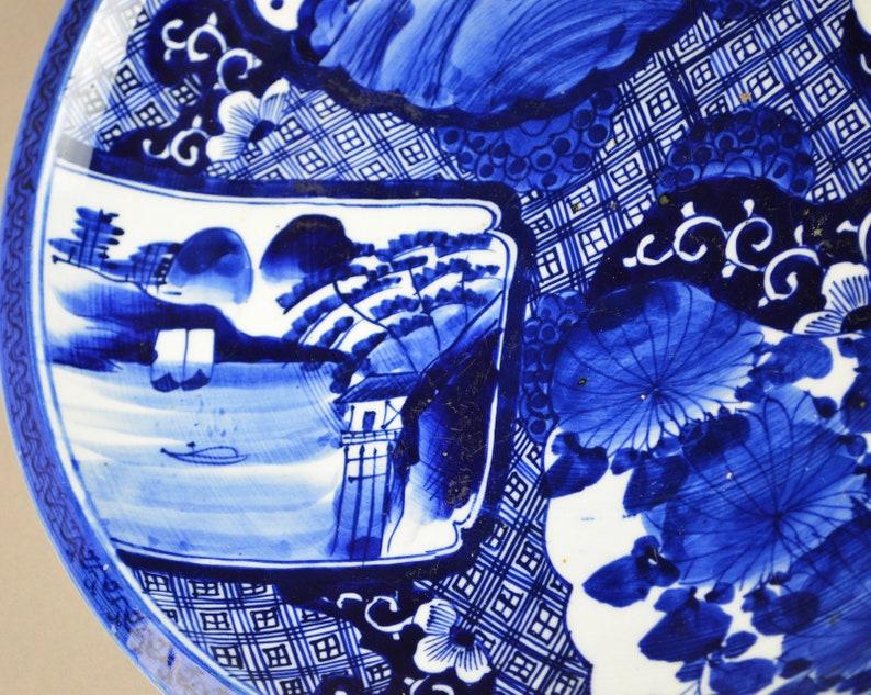 Large Antique Imari Bero-ai Japanese Charger Plate Platter N22