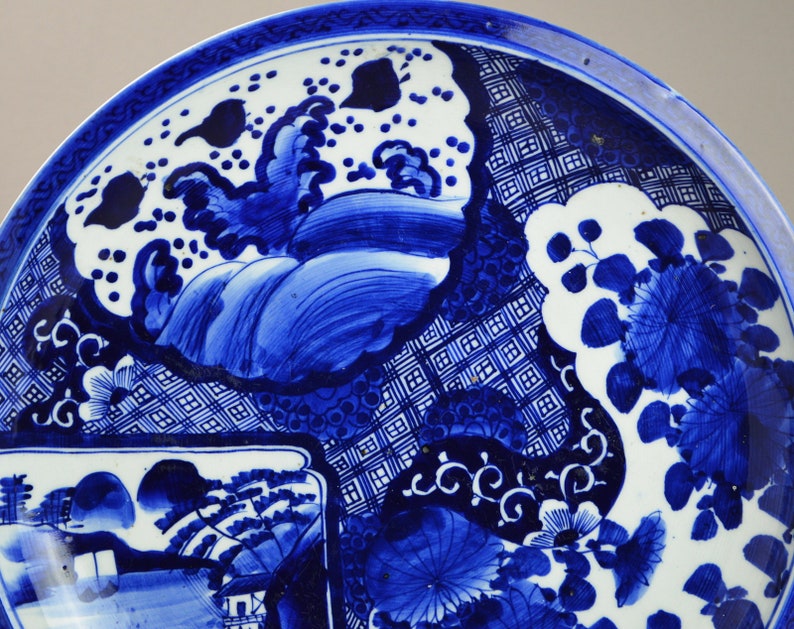Large Antique Imari Bero-ai Japanese Charger Plate Platter N22