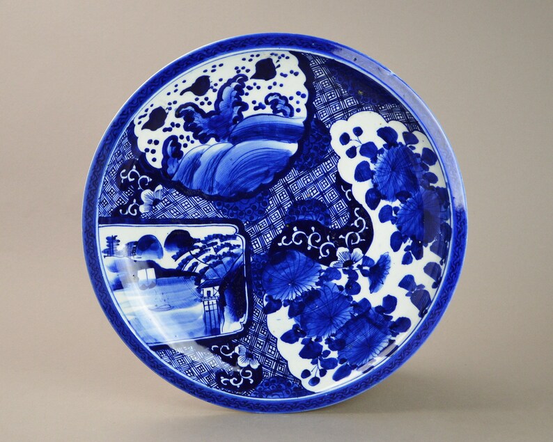 Large Antique Imari Bero-ai Japanese Charger Plate Platter N22