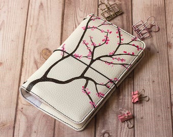 Cherry Blossom, Fauxdori cover, Travelers notebook, Vegan fauxdori, Midori cover,  journal, Faux leather journal, Cherry Blossom cover
