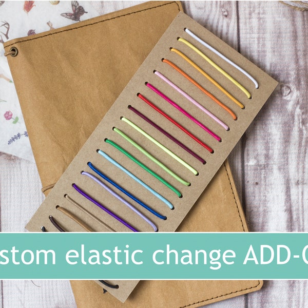 Elastics color change Add-on, custom elastics, Midori traveler's notebook, NOT SOLD SEPARATELY, Only sold with a fauxdori