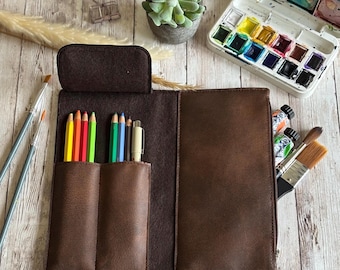 Artist pencil case insert | Traveler Notebook cover accessories | Vegan zipper pouch organizer | All sizes