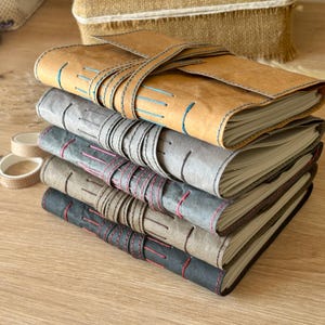 Eco friendly A6 Vegan journal, Faux leather, Recycled paper notebook
