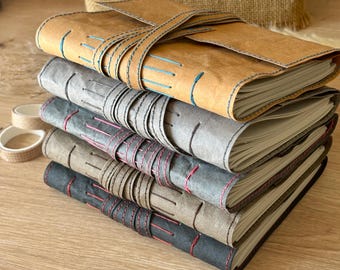 Eco friendly A6 Vegan journal, Faux leather, Recycled paper notebook