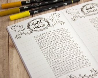 A5 Habit tracker, Flourish tracker, Monthly planner, Routine planner,  journal insert, Midori insert, Travelers notebook