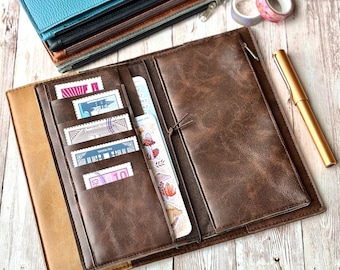 Zipper Wallet insert | Traveler Notebook cover accessories | Vegan zipper pouch organizer | Fauxdori card holders | All sizes