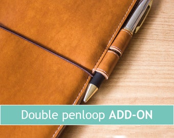 Double pen loop Add-on, Traveler's notebook, Planner pen holder, Add-on pen loop for Fauxdori, Only sold with a Fauxdori