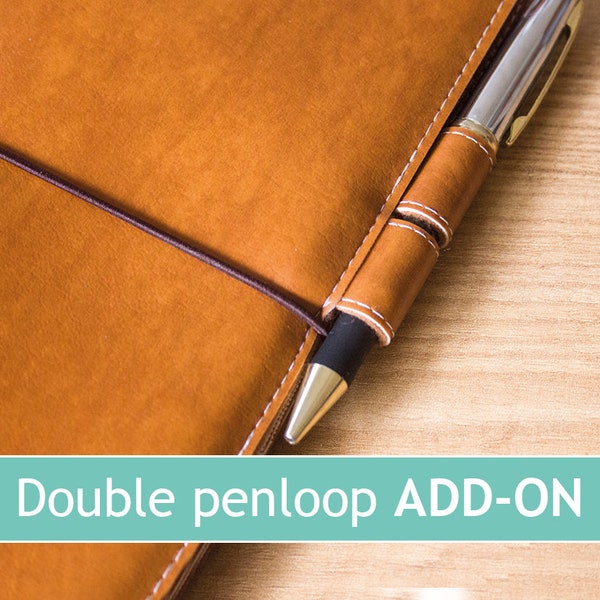 Double pen loop Add-on, Traveler's notebook, Planner pen holder, Add-on pen loop for Fauxdori, Only sold with a Fauxdori