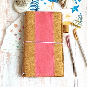 Cork colored Fauxdori, Vegan traveler notebook, Fauxdori cover, Journal cover, TN cover, Midori Vegan cover, Refillable notebook cover