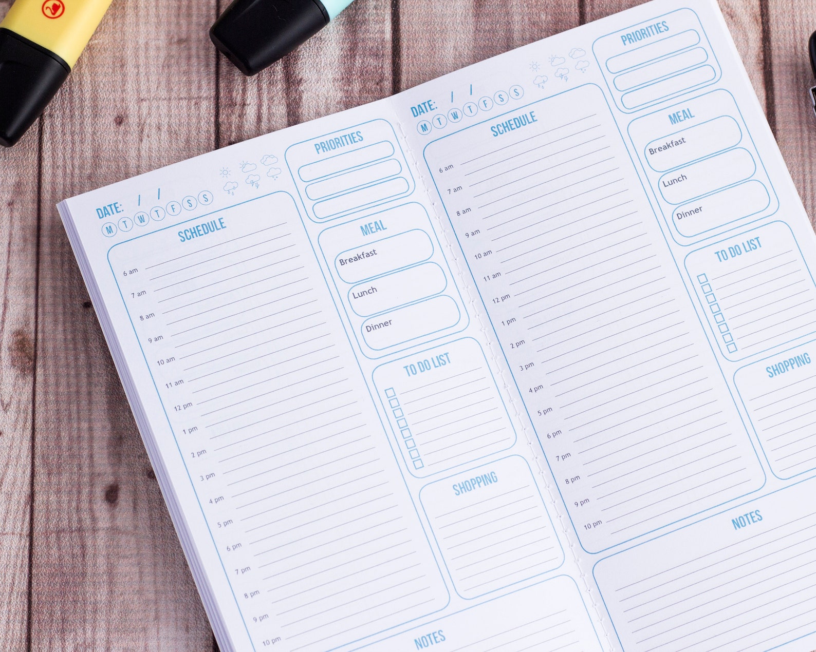 Daily Planner, Undated Planner, Midori Insert, Travelers Notebook