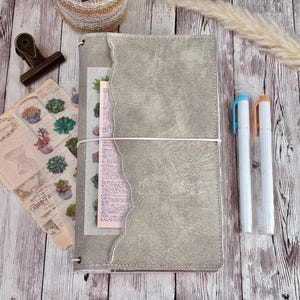 Rough pocket Fauxdori | Rustic Traveler notebook | Vegan Fauxdori cover | Travel journal | Refillable TN
