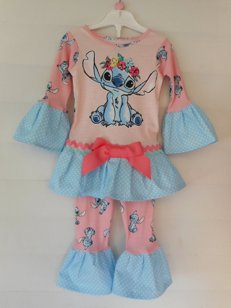 Disney Stitch and Lilo Pajama Outfit with Handmade Ruffles | Etsy