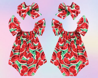 watermelon baby romper